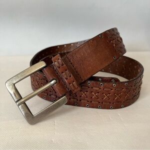 Fossil Brown Woven Leather Belt